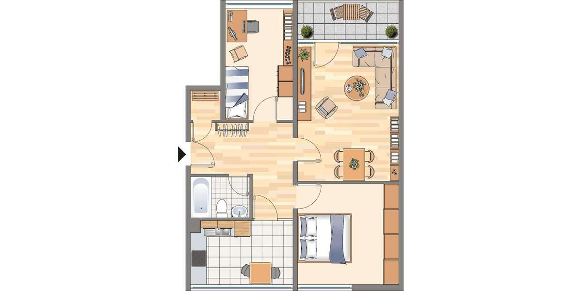Etagenwohnung Dortmund Hörde - 3 Zimmer, 73 m&sup2;, 382&euro; | Angebot:27235790