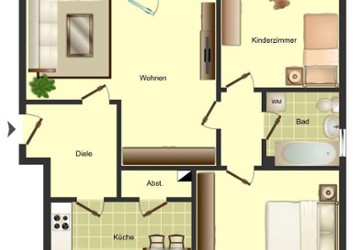 Wohnung Bergkamen - 3 Zimmer, 72 m&sup2;, 499&euro; | Angebot:27250795