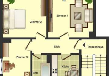Wohnung Bergkamen Overberge - 3 Zimmer, 57 m&sup2;, 429&euro; | Angebot:27169057