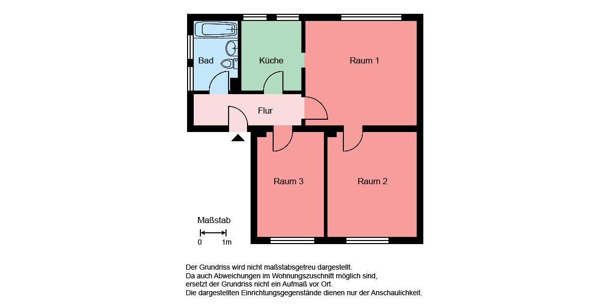 Etagenwohnung Castrop-Rauxel Deinighausen - 3 Zimmer, 58 m&sup2;, 439&euro; | Angebot:26132198