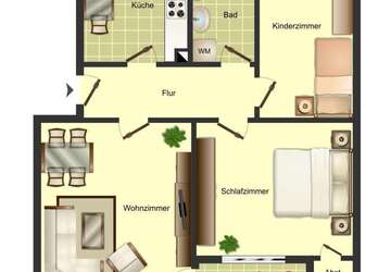 Wohnung Bergkamen Weddinghofen - 3 Zimmer, 68 m&sup2;, 499&euro; | Angebot:26995530